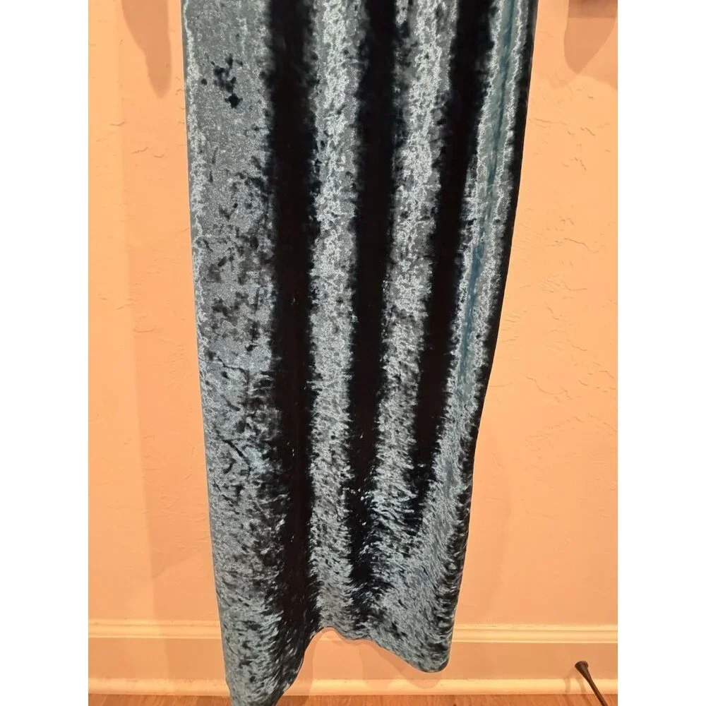 BCBG Maxazria Crushed Velvet Long Sleeve Wrap Dress Blue Size Medium - Picture 10 of 12